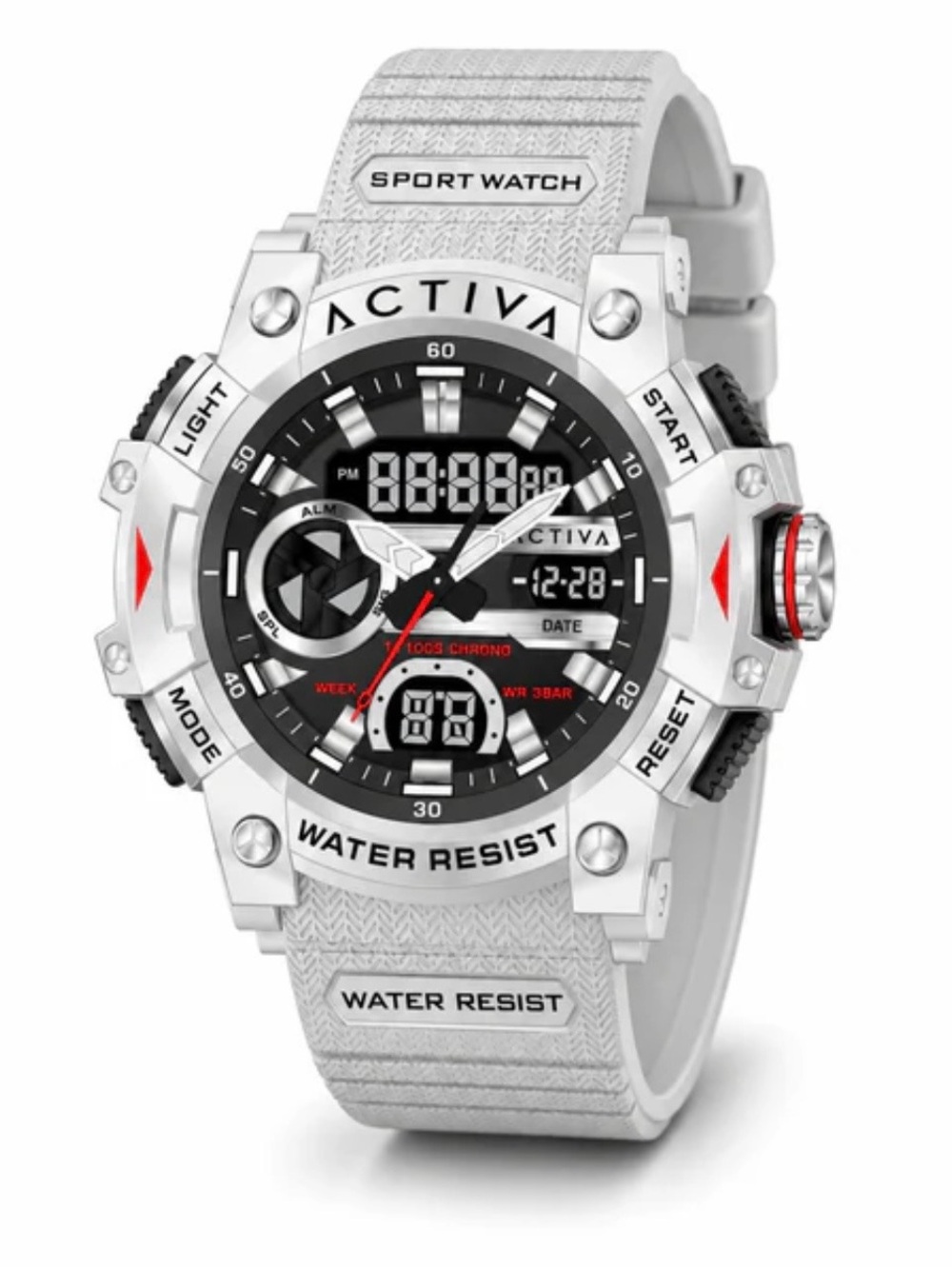 Activa X Invicta Digital Men's Watch - 50mm. White (ACW8086-002) new
